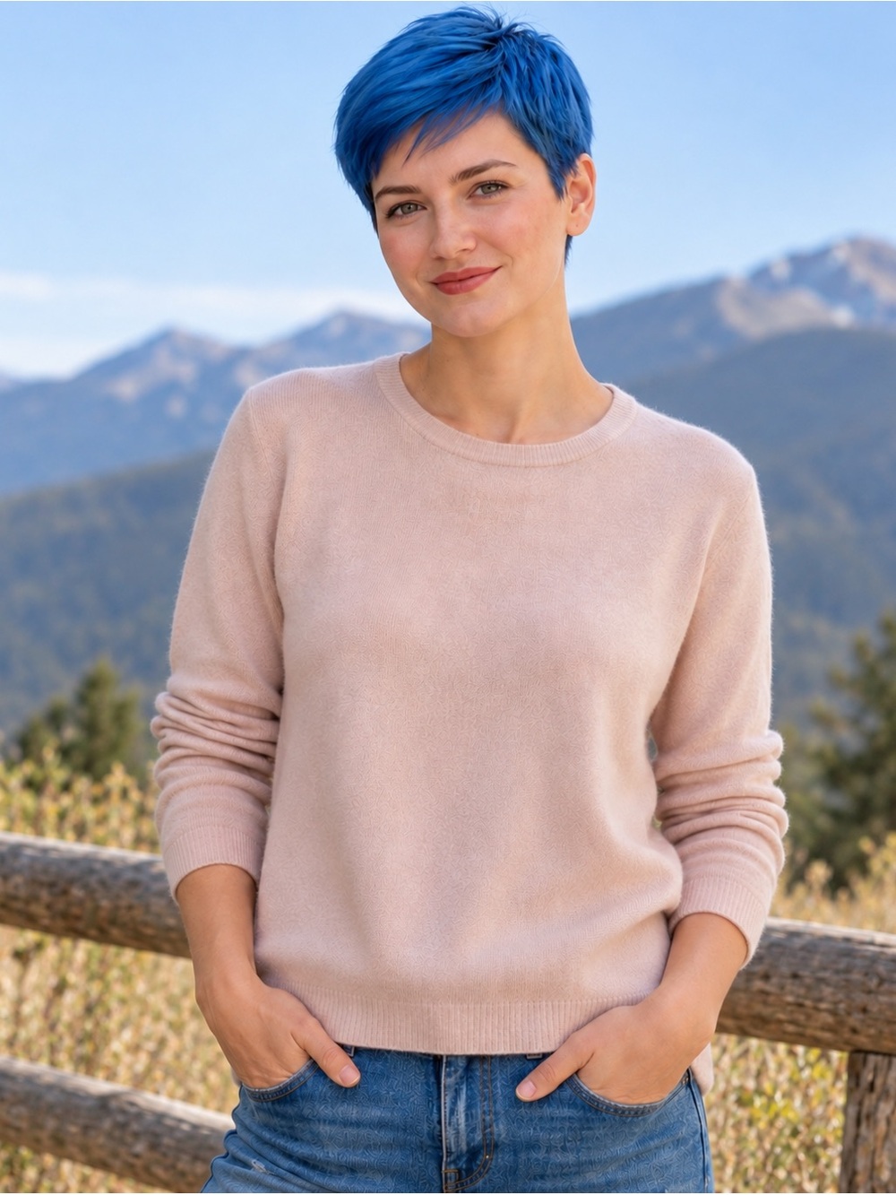 Neiman Marcus Cashmere Collection Blush Pink Beige Sweater XS